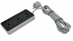 Сетевой фильтр Hoco AC7A 3 розетки/3USB/1USB-C 3м черный