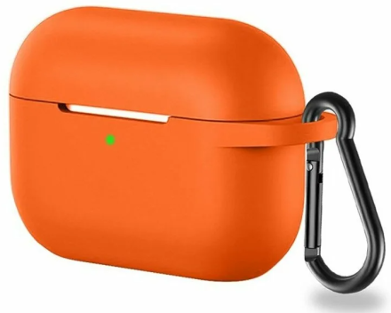  Силиконовый чехол для AirPods Pro 2 c карабином оранжевый