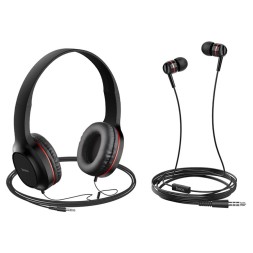 Стереонаушники Bluetooth полноразмерные HOCO W24 Enlighten 1.2м с микрофоном 1.2м красные