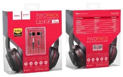 Стереонаушники Bluetooth полноразмерные HOCO W24 Enlighten 1.2м с микрофоном 1.2м красные