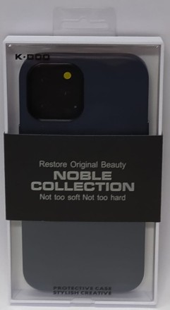  Накладка для i-Phone 12 Pro Max K-Doo Noble кожаная темно-синяя