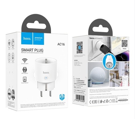  Умная розетка с Wi-Fi Hoco AC16 белая