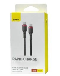 Кабель-зарядка Type-C на Type-C Baseus Cafule 2м (CATKLF-AL91) 100W черно-красный