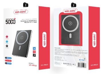  Powerbank магнитный с MagSafe Ven-Dens PB023 5000mAh USB-C 15W/20W черный