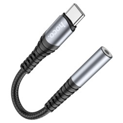 Кабель-переходник Hoco LS33 Type-C (папа) на AUX 3.5мм (мама) серый