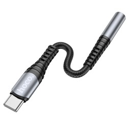 Кабель-переходник Hoco LS33 Type-C (папа) на AUX 3.5мм (мама) серый