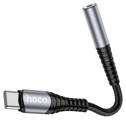 Кабель-переходник Hoco LS33 Type-C (папа) на AUX 3.5мм (мама) серый