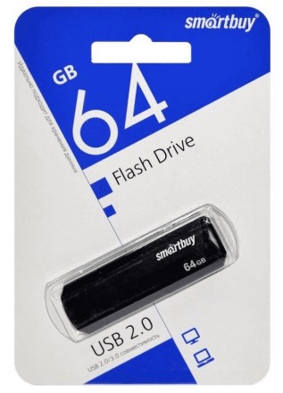  USB флеш накопитель SmartBuy 64GB Clue Black (SB64GBCLU-K)