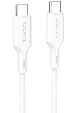  Usb Кабель-зарядка Type-C на Type-C Borofone BX70 60W 1м силиконовый белый