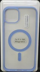 Накладка для iPhone 14 Max 6.7&quot; Magsafe силикон прозрачный бока лиловая