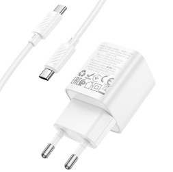 Сетевое зар. устр. Hoco C147A с шнуром Type-C на Type-C 1USB/1C QC3.0 30W белое