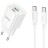  Сетевое зар. устр. Hoco C147A с шнуром Type-C на Type-C 1USB/1C QC3.0 30W белое