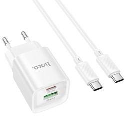 Сетевое зар. устр. Hoco C147A с шнуром Type-C на Type-C 1USB/1C QC3.0 30W белое
