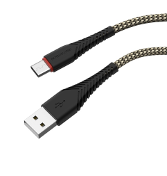 Usb Кабель-зарядка Type-C Borofone BX25 Powerful 3A 1м в тканевой оплётке чёрный
