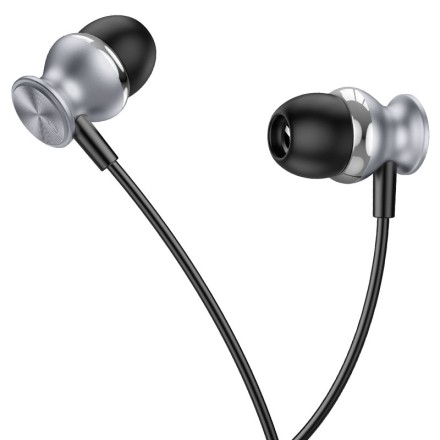  Наушники с микрофоном Hoco M106 1.2м металик