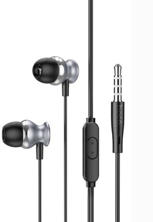 Наушники с микрофоном Hoco M106 1.2м металик