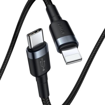  Кабель-зарядка Type-C на Lightning Baseus Cafule 1м CATLKLF-G1 20W черный