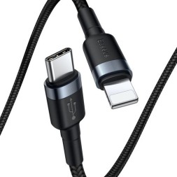 Кабель-зарядка Type-C на Lightning Baseus Cafule 1м CATLKLF-G1 20W черный