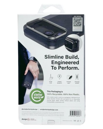  Накладка для i-Phone 17 Pro Max Uniq Keva Edge Magsafe синяя