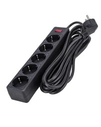 Сетевой фильтр Smartbuy One, 10А, 2 200 Вт, 5 розеток, длина 5,0 м, черный (SBSP-50-K)/35