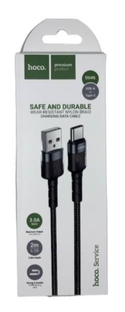  Usb Кабель-зарядка Type-C Hoco DU46 3A 2м черный