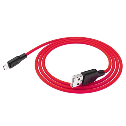  Usb Кабель-зарядка Lightning Hoco X21 Plus Silicone 2.4A 1м мягкий силиконовый красный