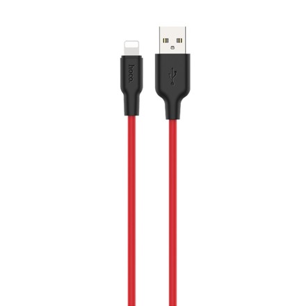  Usb Кабель-зарядка Lightning Hoco X21 Plus Silicone 2.4A 1м мягкий силиконовый красный