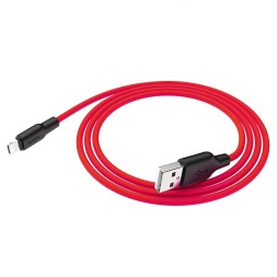 Usb Кабель-зарядка Lightning Hoco X21 Plus Silicone 2.4A 1м мягкий силиконовый красный