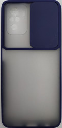 Накладка со шторкой камеры Redmi Note 10 Pro матовая темно-синяя