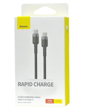  Кабель-зарядка Type-C на Type-C Baseus Cafule 2м (CATKLF-ALG1) 100W черный
