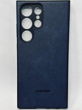  Накладка для Samsung Galaxy S24 Ultra силикон под кожу синяя