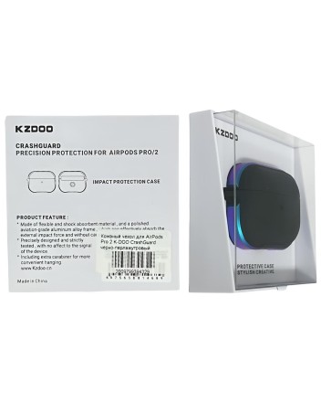  Кожаный чехол для AirPods Pro 2 K-DOO CrashGuard черно-перламутровый