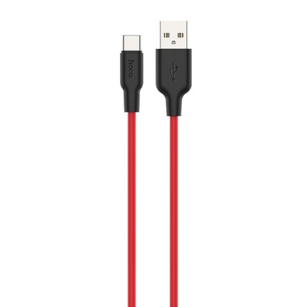  Usb Кабель-зарядка Type-C Hoco X21 Plus 3A 2м мягкий силиконовый красный