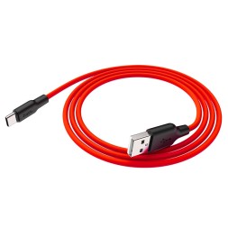 Usb Кабель-зарядка Type-C Hoco X21 Plus 3A 2м мягкий силиконовый красный