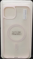 Накладка для i-Phone 14 Max 6.7&quot; Magsafe силикон прозрачный бока розовая