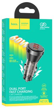  Автомобильное заряд. устр. Hoco NZ12C 2C 60W черный