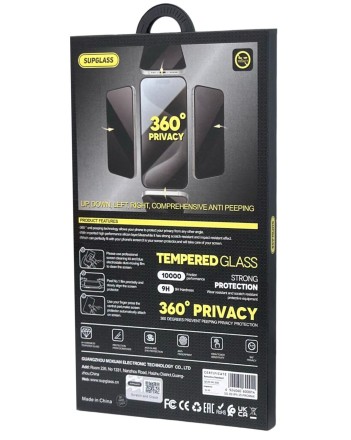  Защитное стекло для i-Phone 15 Pro Max Supglass SG-09 Антишпион чёрное