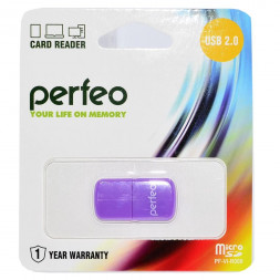 Perfeo Card Reader Micro SD, (PF-VI-R009 Purple) фиолетовый