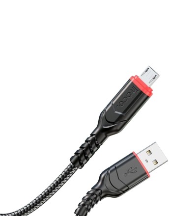  Usb Кабель-зарядка Micro Hoco X59 2м в тканевой оплётке чёрный