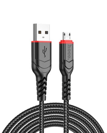  Usb Кабель-зарядка Micro Hoco X59 2м в тканевой оплётке чёрный