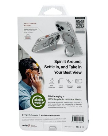  Накладка для i-Phone 17 Pro Max Uniq Swivix Magsafe с кольцом черная