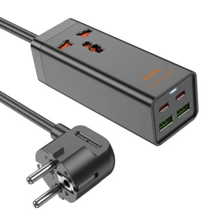  Сетевое зар. устр. Hoco AC10A 2USB/2C 65W чёрный