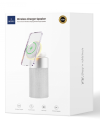 Беспроводное зарядное устройство + колонка Wiwu Wi-W022 15W серебристое