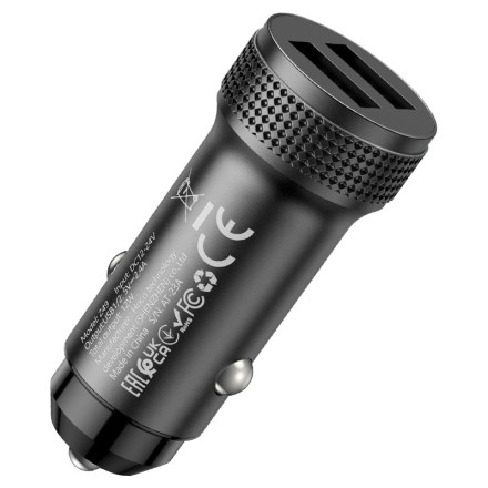  Автомобильное заряд. устр. Hoco Z49 2USB черное