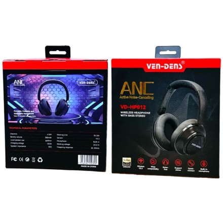  Стереонаушники Bluetooth Полноразмерные Ven-Dens HP012 черные