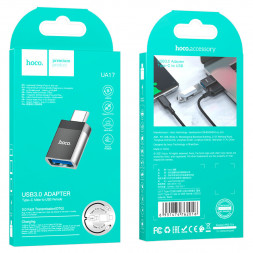OTG Hoco UA17 Type-C (папа) на USB3.0 (мама) черный