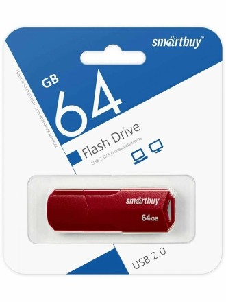 USB флеш накопитель Smartbuy 64GB Clue Burgundy (SB64GBCLU-BG)