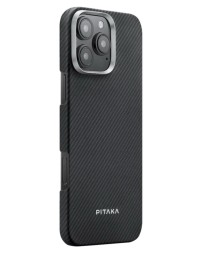Накладка для i-Phone 16 Pro 6.3&quot; Pitaka Ultra Slim case черно-серая
