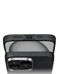 Накладка для i-Phone 16 Pro 6.3&quot; Pitaka Ultra Slim case черно-серая