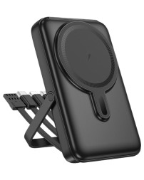 Powerbank магнитный с MagSafe Hoco J135 10000mAh с подставкой чёрный